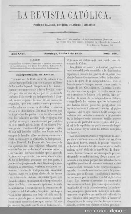 Independencia de Arauco ; Más sobre la cuestión araucana ; Los Araucanos (II) y (III)