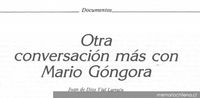 Otra conversación más con Mario Góngora