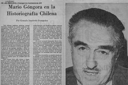 Mario Góngora en la historiografía chilena