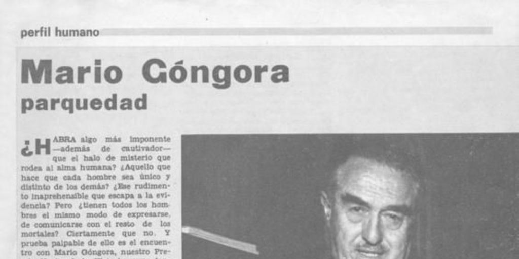 Mario Góngora : parquedad