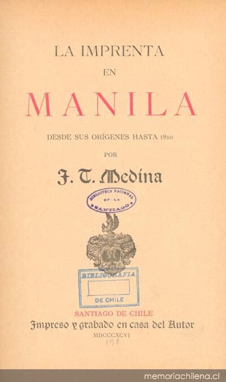 La imprenta en Manila desde sus orígenes hasta 1810