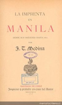 La imprenta en Manila desde sus orígenes hasta 1810