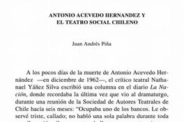 Antonio Acevedo Hernández y el teatro social chileno