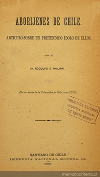 Los aboríjenes de Chile: articulo sobre un pretendido idolo de ellos