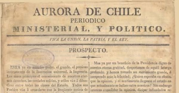 Aurora de Chile : periódico ministerial, y político : prospecto