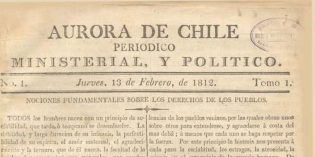 Aurora de Chile : periódico ministerial, y político