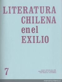 Literatura chilena en el exilio, no. 7, jul. (verano 1978)