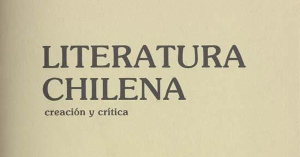 Literatura chilena, creación y crítica, no. 39, ene.-mar. (invierno 1987)