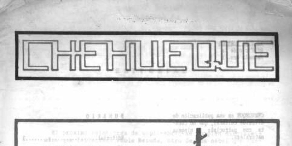 Chehueque : año 1, n° 3, septiembre-diciembre 1990