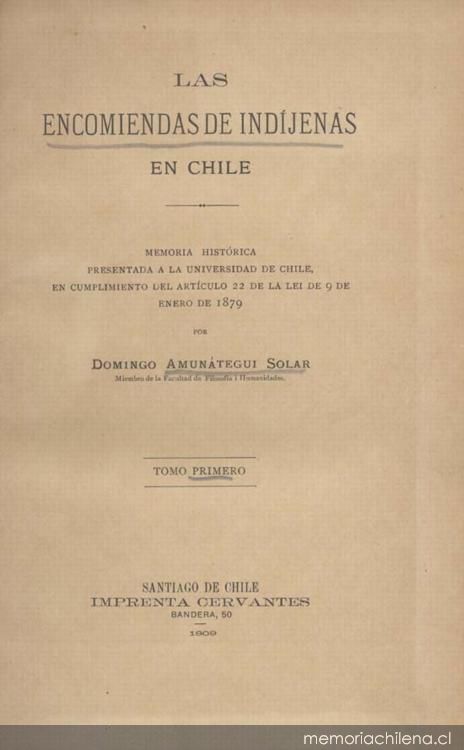 Las encomiendas indígenas en Chile