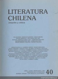 Literatura chilena, creación y crítica, no. 40, abr.-jun. (primavera 1987)