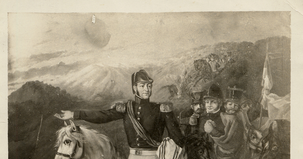San Martín y O'Higgins después de transmontar los Andes