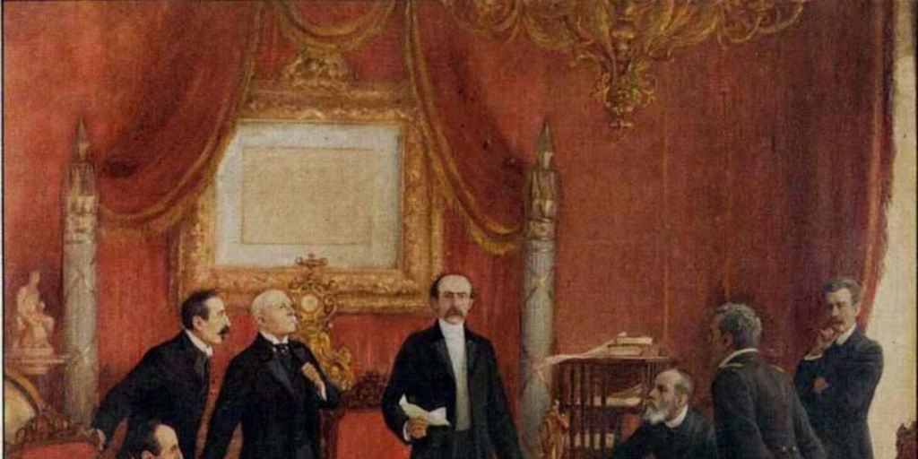 Balmaceda preside el Consejo de Ministros el 7 de enero de 1891 en La Moneda