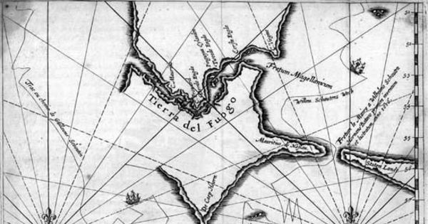 Coarte vanda niewe passage bezunden de Strate Magellani ontdet en deurgesenlt inden iare 1616 Door Willem Schoute van Hoor.