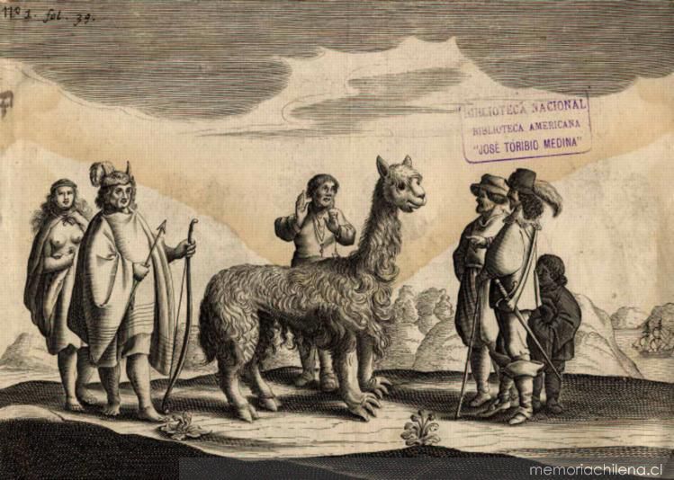 Holandeses de la expedición de Brouwer con nativos de Valdivia, 1643