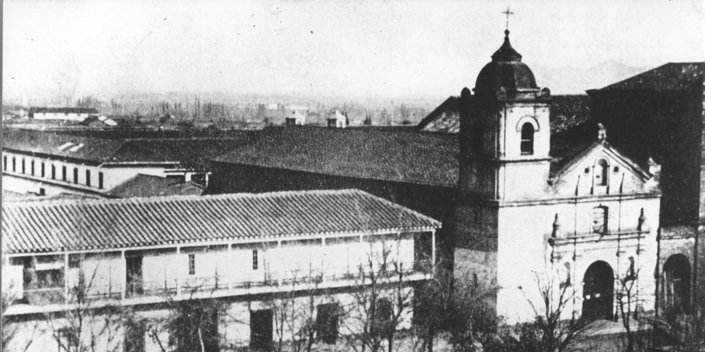 Vista de la capilla del Instituto Nacional en San Diego y Estación de Sangre, 1859