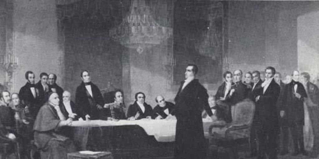 Diego Portales expone ante los notables en 1836, la situación de Chile ante la Confederación Perú-Boliviana