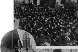 Manifestación de trabajadores por el descanso dominical. Plaza de la Victoria, junio de 1907