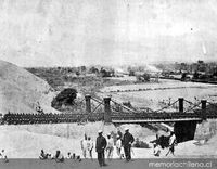 Campamento de Lurín, desfile del ejército chileno, 1880