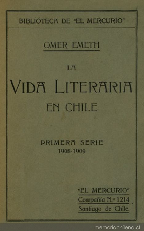 La vida literaria en Chile : primera serie 1908-1909