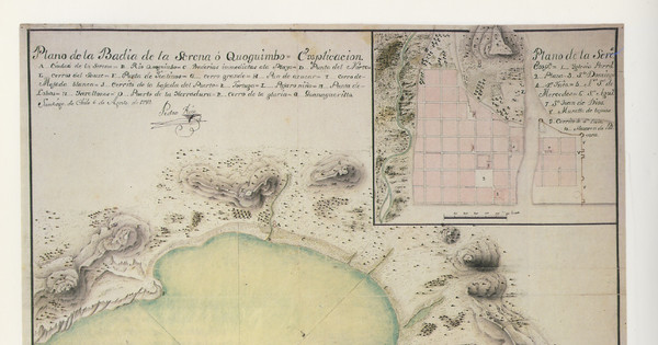 Plano de la Badía de la Serena ó Quoquimbo, 1789