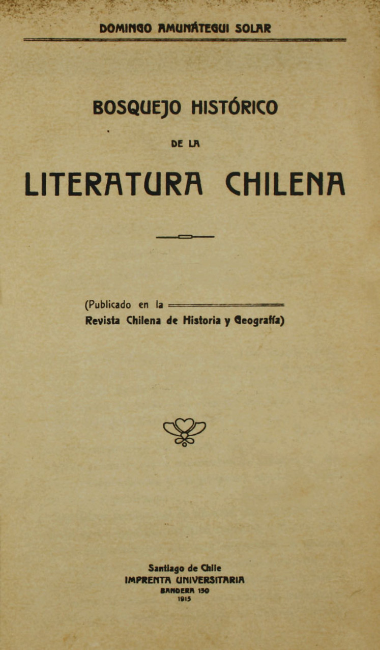 Bosquejo histórico de la literatura chilena