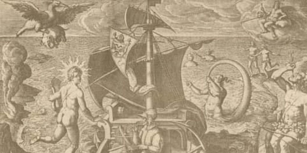 Magallanes saliendo del estrecho de su nombre, 1520
