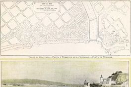 Plano de conjunto de Viña del Mar. Playa y terrenos de la Sociedad. Playa de Miramar
