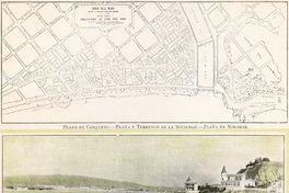 Plano de conjunto de Viña del Mar. Playa y terrenos de la Sociedad. Playa de Miramar