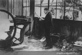 Medina imprimiendo, 1925