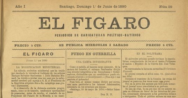 El Fígaro: periódico político-satírico. Santiago, 1º de junio de 1890