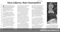 "Elena Caffarena: Mujer emancipadora", Tiempo, (La Serena), 14 de marzo, 2003, p.2 (suplemento).