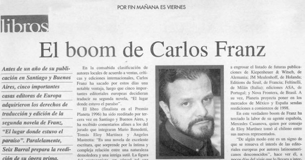 El boom de Carlos Franz