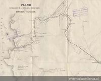 Plano topográfico de la línea del ferrocarril de Santiago a Valparaíso