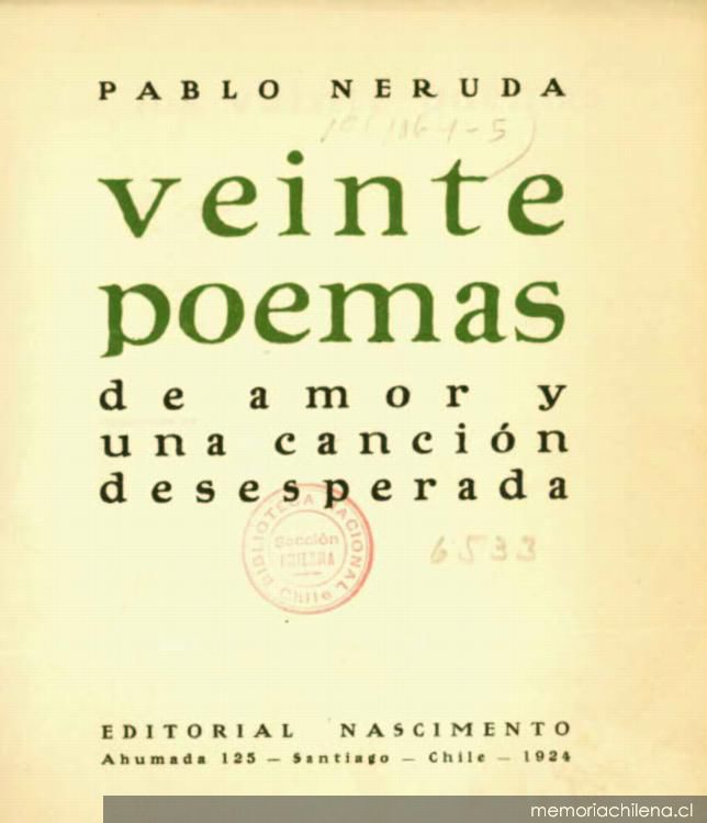 Veinte poemas de amor y una canción desesperada