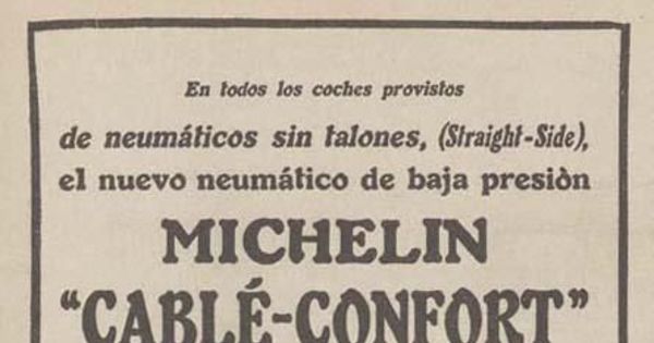 Aviso publicitario sobre neumáticos, 1925