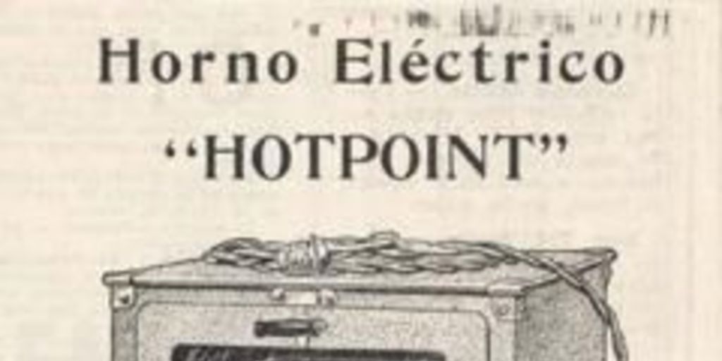 Aviso publicitario sobre hornos eléctricos, 1916