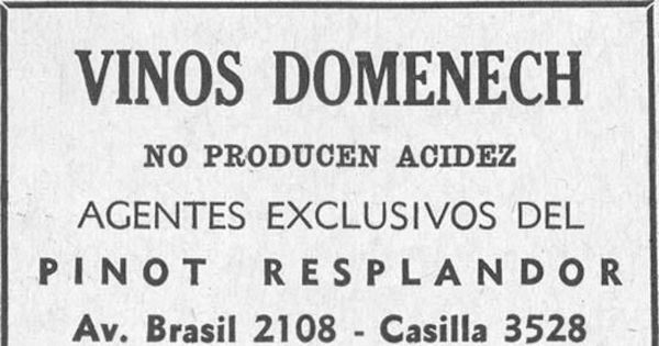 Aviso publicitario sobre vinos, 1939