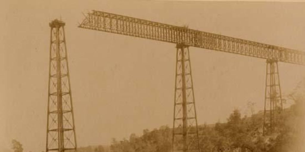 Viaducto del Río Malleco en construcción, ca. 1890