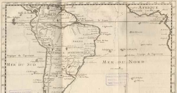 Carte de l'Amerique meridionale, dressee sur les observations du R.P.L. Feuiller ...