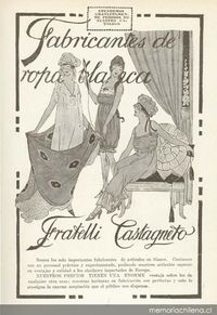 Publicidad de fabricantes de ropa blanca Fratelli Castegneto