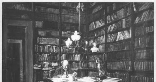 Don José Toribio Medina en el escritorio de su biblioteca, ca. 1900