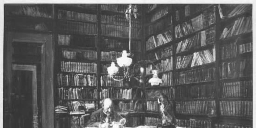 Don José Toribio Medina en el escritorio de su biblioteca, ca. 1900