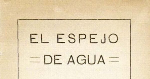 Portada de El espejo de agua