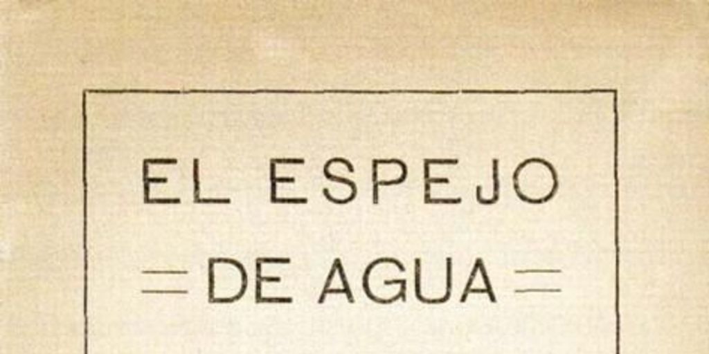 Portada de El espejo de agua