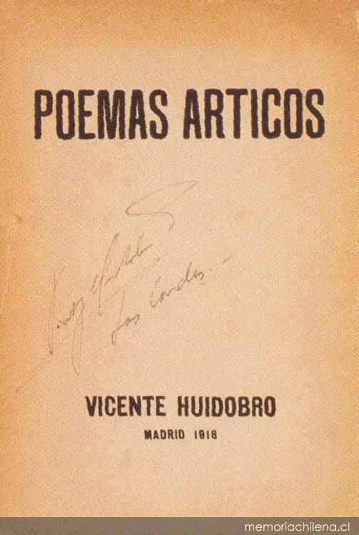 Portada de Poemas árticos, 1918 - Memoria Chilena, Biblioteca Nacional de  Chile