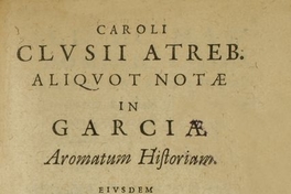 Aliquot notæ in Garciæ Aromatum Historiam