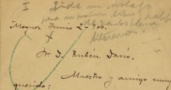 [Carta], 1900 jun. 2 Francia <a> Rubén Darío [manuscrito]