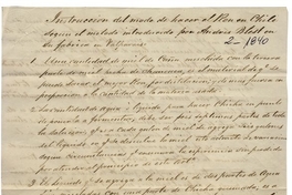 Patente de un "método para hacer Ron en Chile", concedida en 1840 a Andrés Blest en Valparaíso. El documento corresponde a la primera patente de invención propiamente tal otorgada en nuestro país.