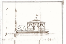 Plano de registro de patente de una máquina para ser usada en los lavaderos de oro, Santiago, 1847.